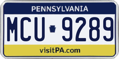 PA license plate MCU9289