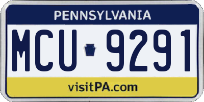 PA license plate MCU9291