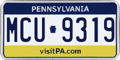PA license plate MCU9319