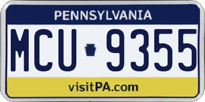 PA license plate MCU9355