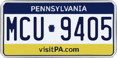 PA license plate MCU9405