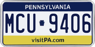 PA license plate MCU9406