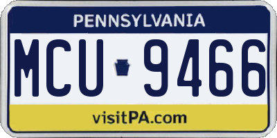 PA license plate MCU9466