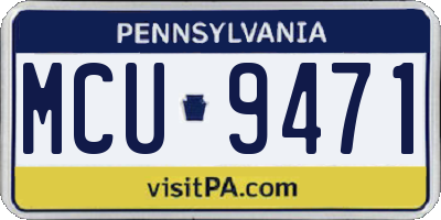 PA license plate MCU9471