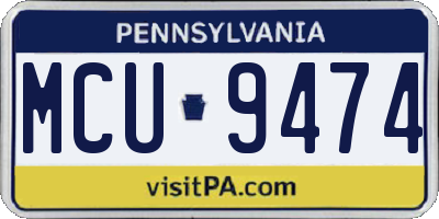 PA license plate MCU9474