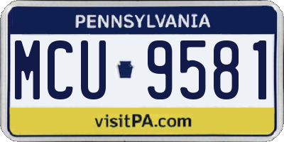 PA license plate MCU9581
