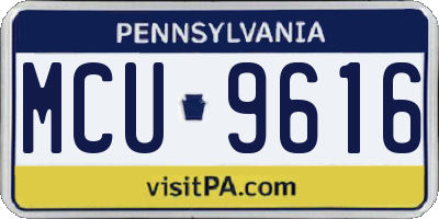 PA license plate MCU9616