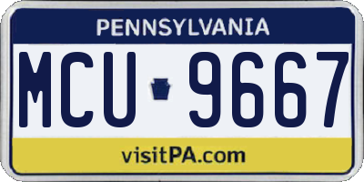 PA license plate MCU9667