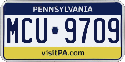 PA license plate MCU9709