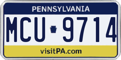PA license plate MCU9714