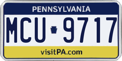 PA license plate MCU9717