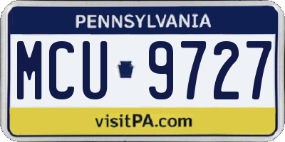 PA license plate MCU9727