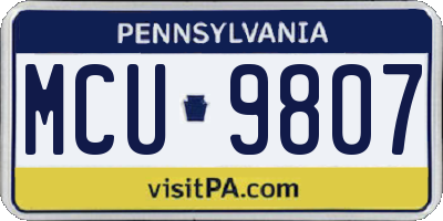 PA license plate MCU9807