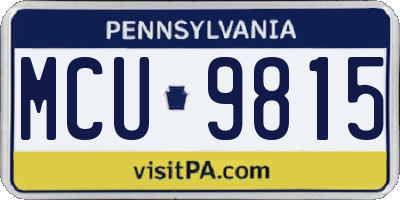 PA license plate MCU9815