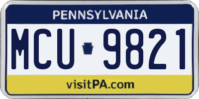 PA license plate MCU9821
