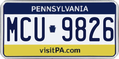 PA license plate MCU9826