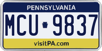 PA license plate MCU9837
