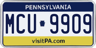 PA license plate MCU9909