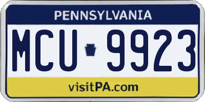 PA license plate MCU9923