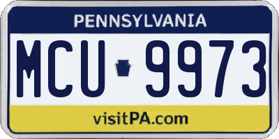 PA license plate MCU9973