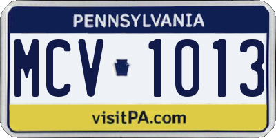 PA license plate MCV1013