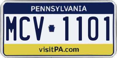 PA license plate MCV1101