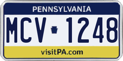 PA license plate MCV1248