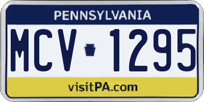 PA license plate MCV1295