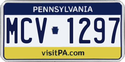 PA license plate MCV1297