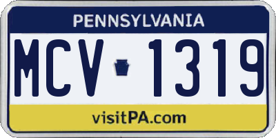 PA license plate MCV1319