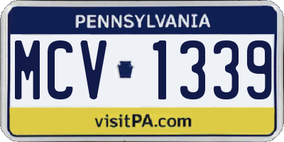 PA license plate MCV1339