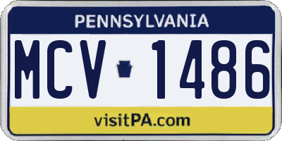 PA license plate MCV1486