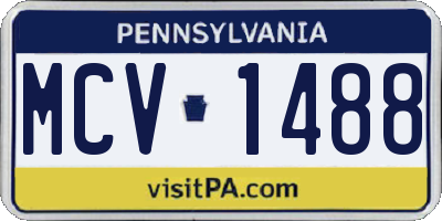 PA license plate MCV1488