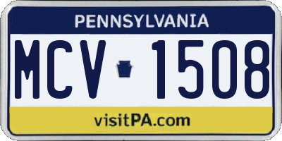 PA license plate MCV1508