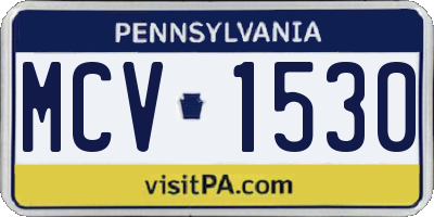 PA license plate MCV1530