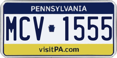 PA license plate MCV1555