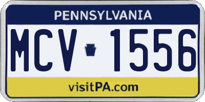 PA license plate MCV1556