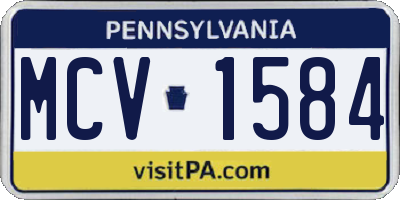 PA license plate MCV1584