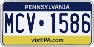 PA license plate MCV1586
