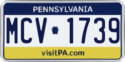 PA license plate MCV1739