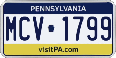 PA license plate MCV1799