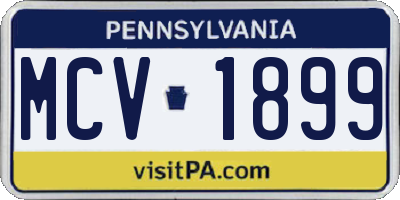 PA license plate MCV1899