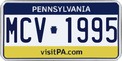 PA license plate MCV1995