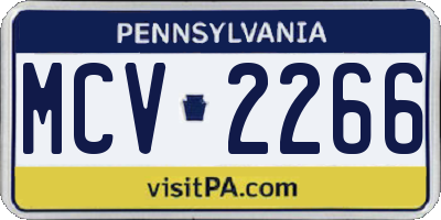 PA license plate MCV2266