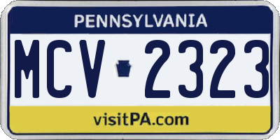 PA license plate MCV2323