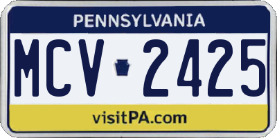 PA license plate MCV2425