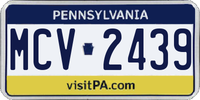PA license plate MCV2439