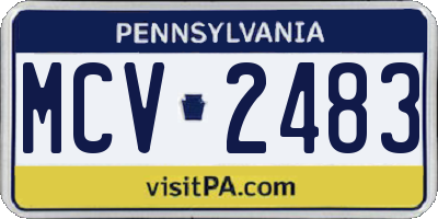 PA license plate MCV2483