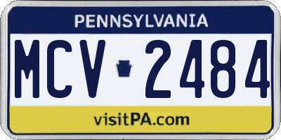 PA license plate MCV2484