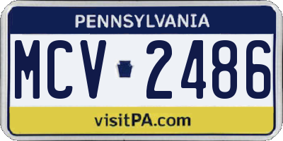 PA license plate MCV2486